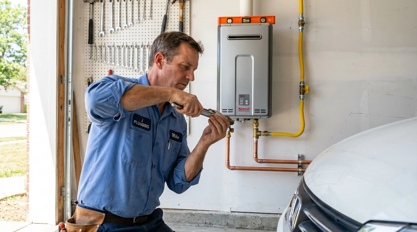 Tankless water heater installation by a Johns Plumbing LLC plumber in Osburn